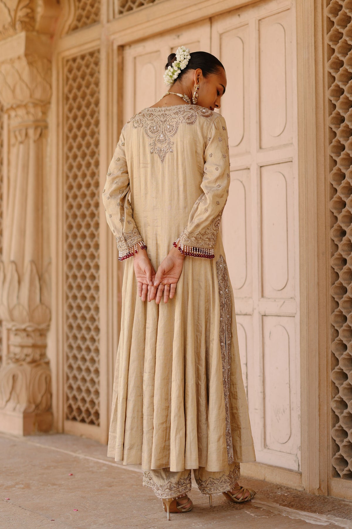 Rooh Gold Anarkali Set