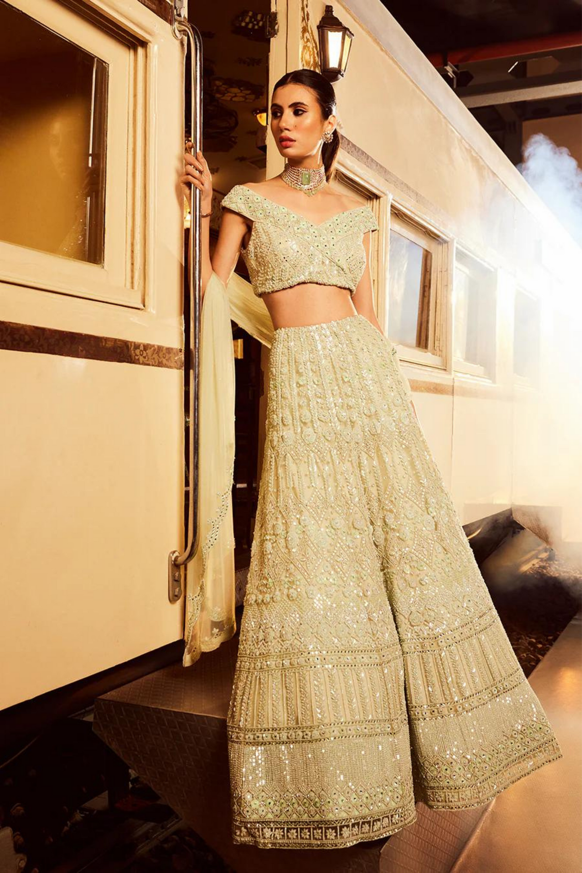 The Empress Mint Green Lehenga