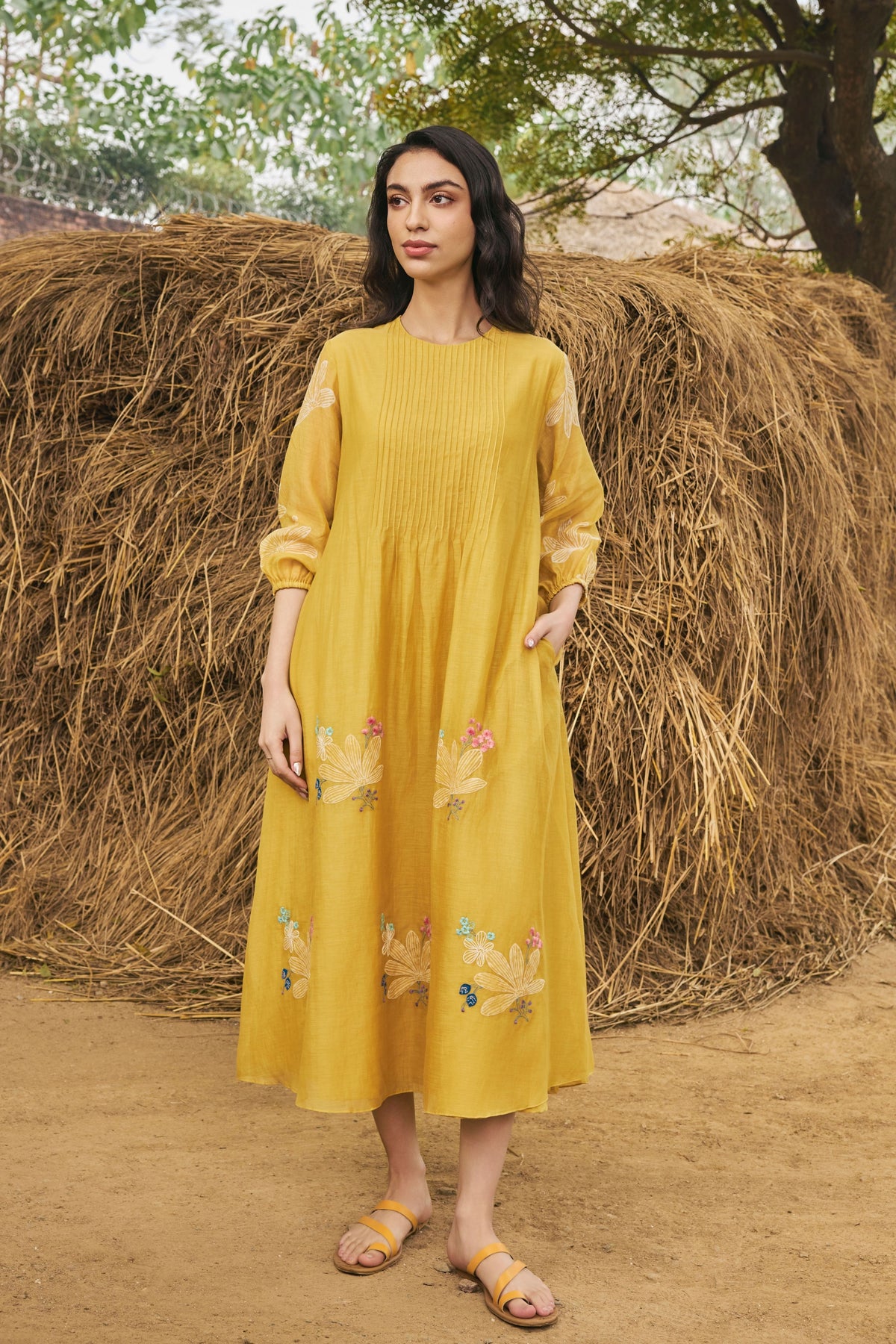 Daffodil Pintuck Dress