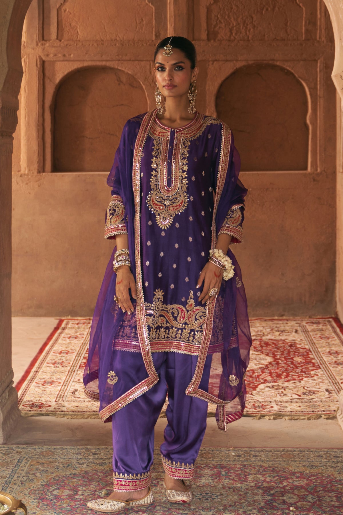 Farhana Purple Kurta Set