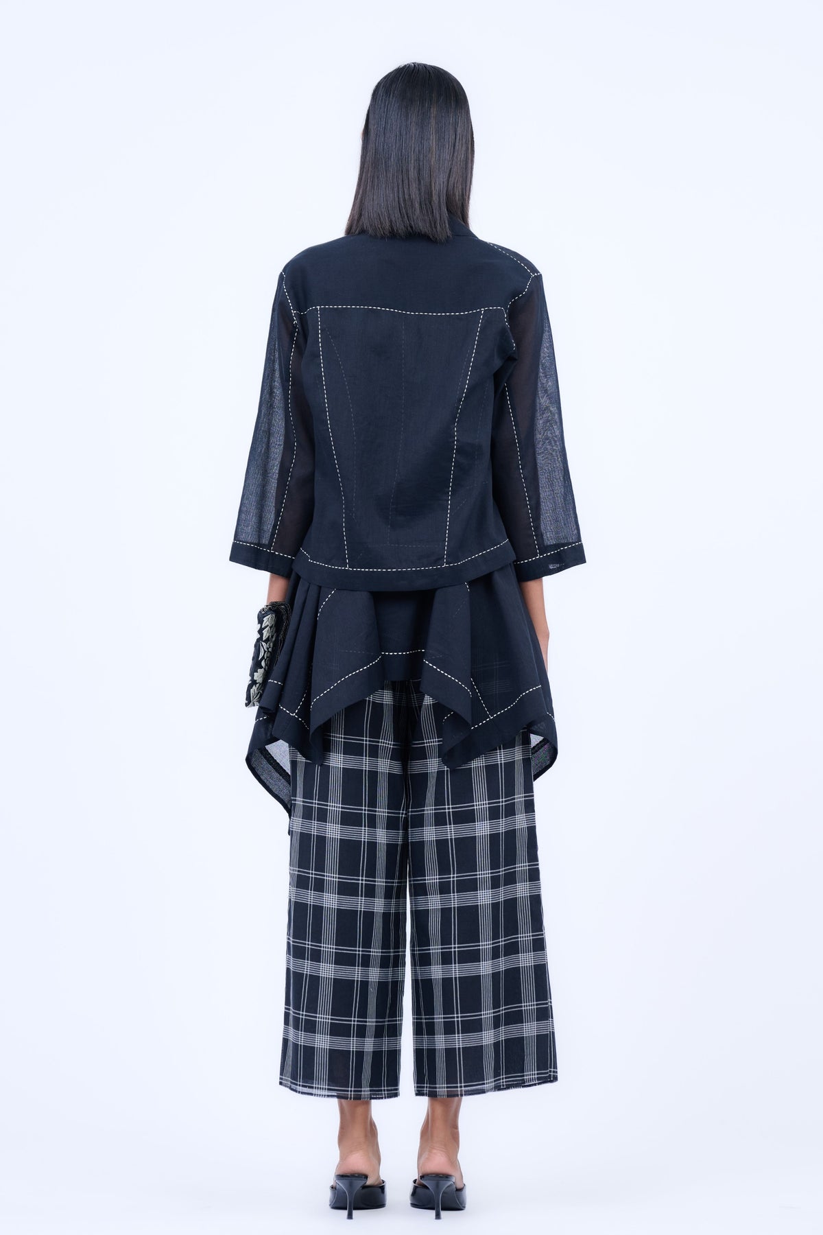 Kantha Black Cotton Jacket