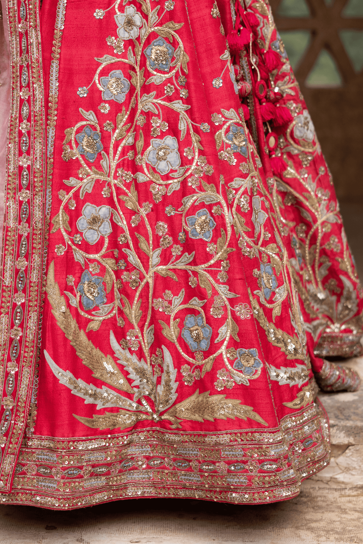 Classical Raw Silk Wedding Lehenga