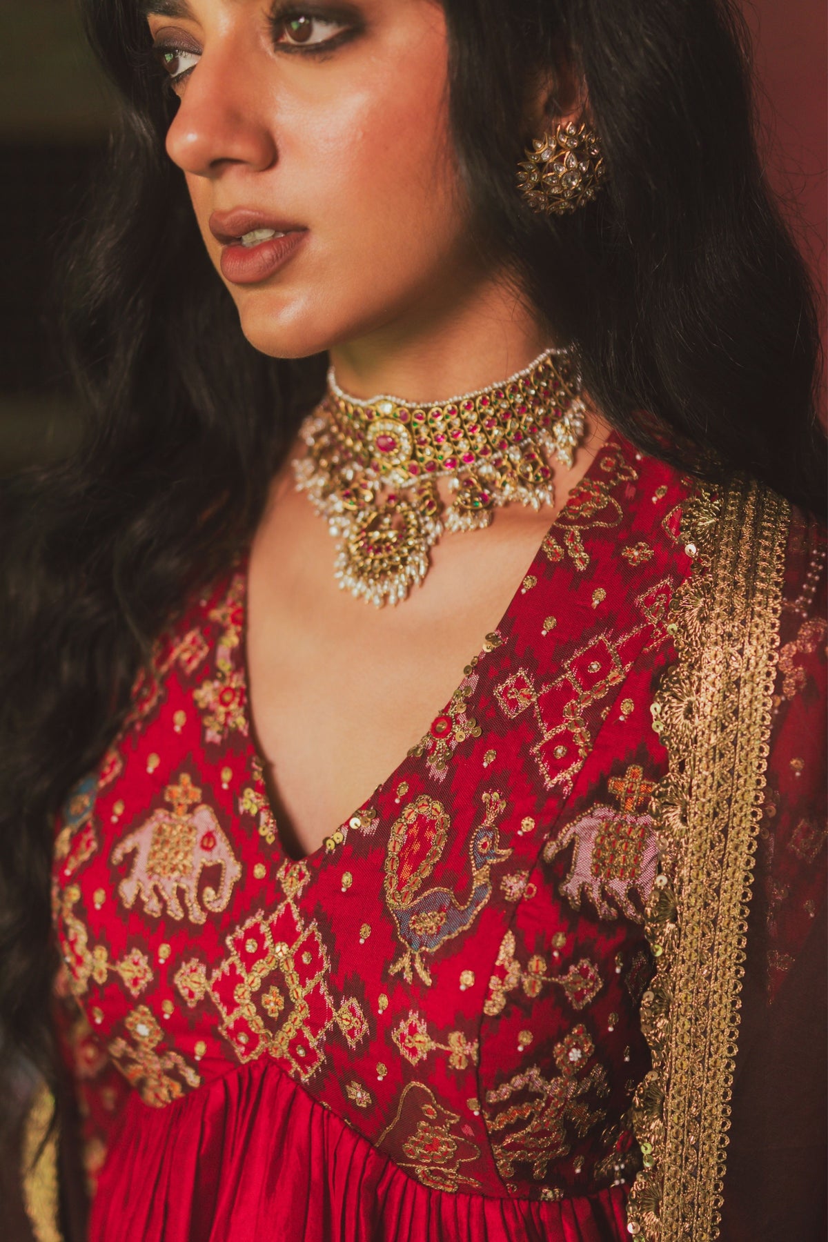 Ami Red Sharara Set