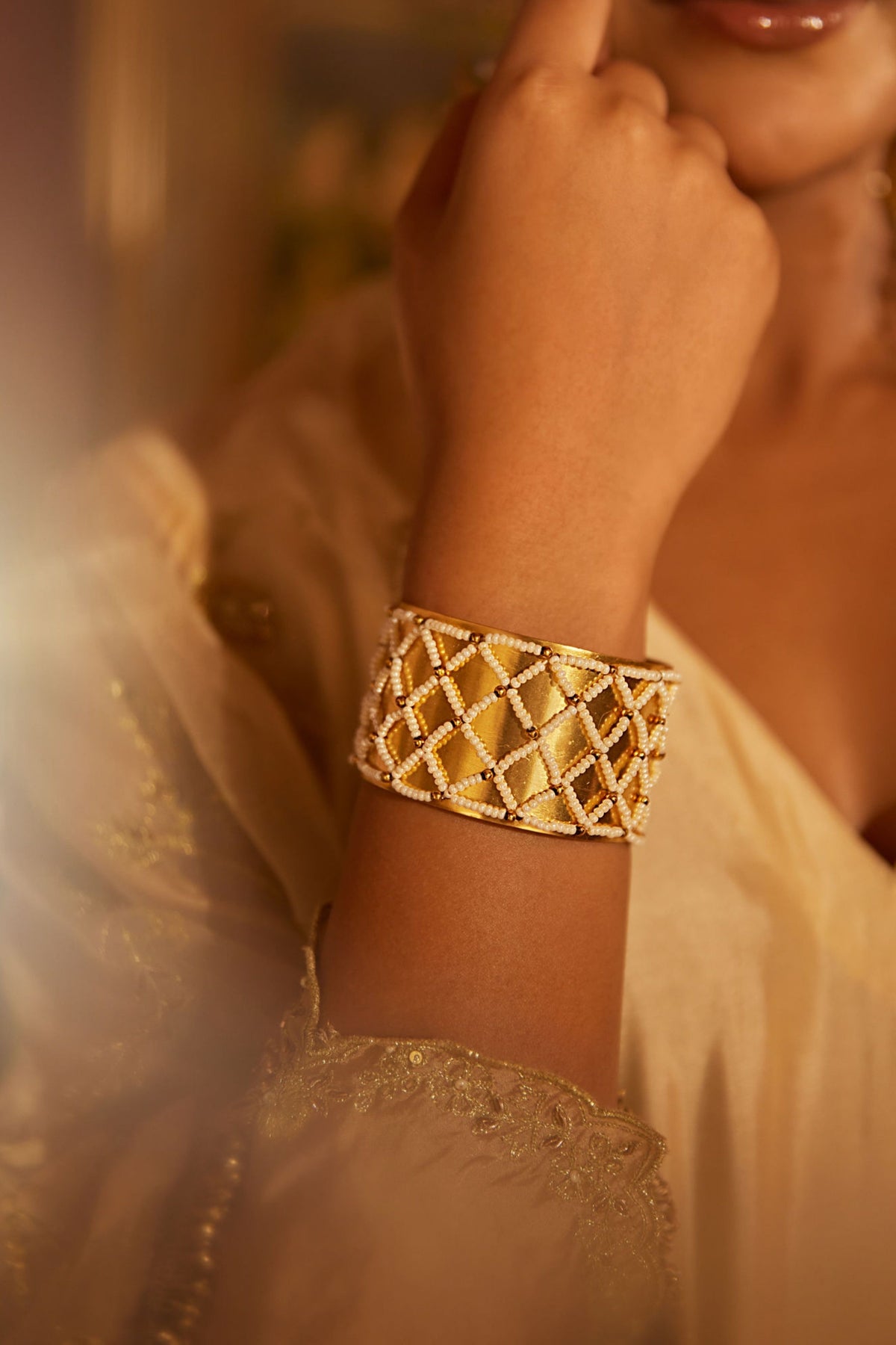 Moti Jaal-puwai Cuff Bangle