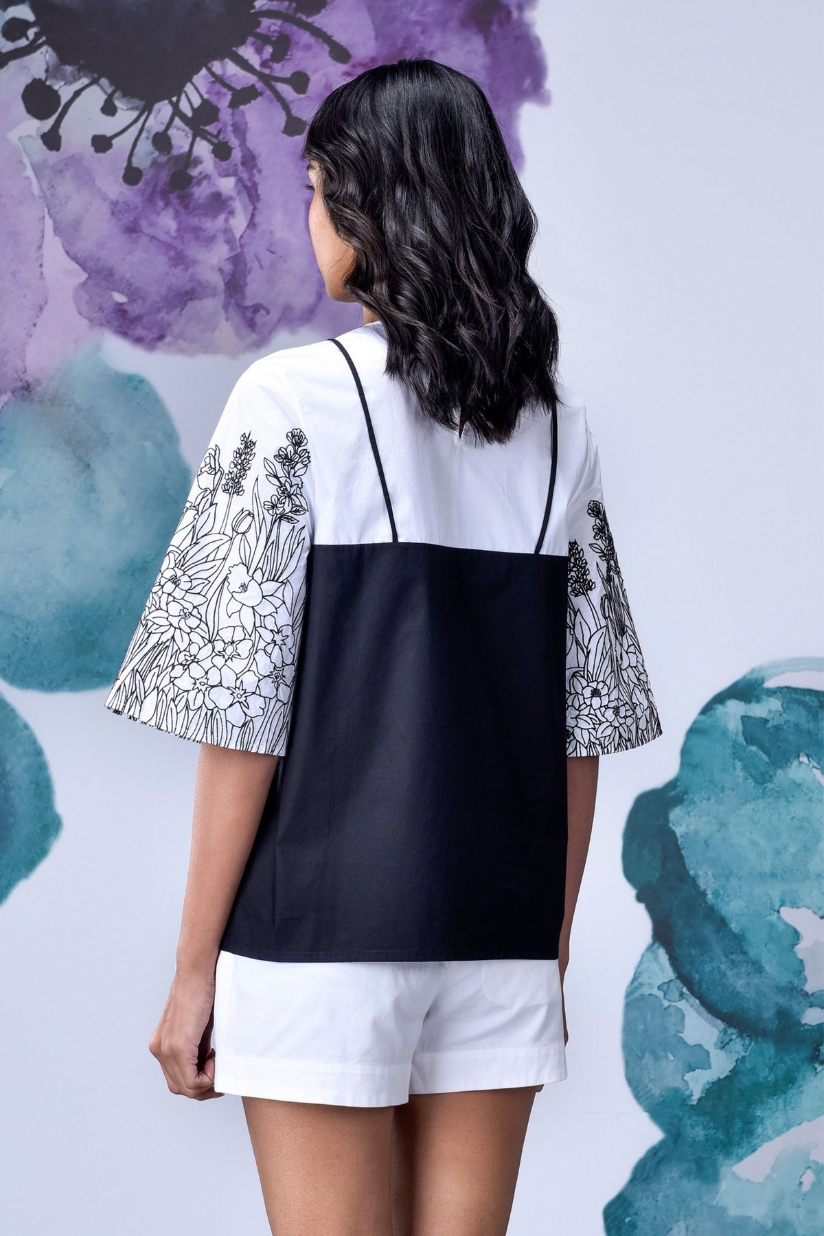 Black White Layered Top