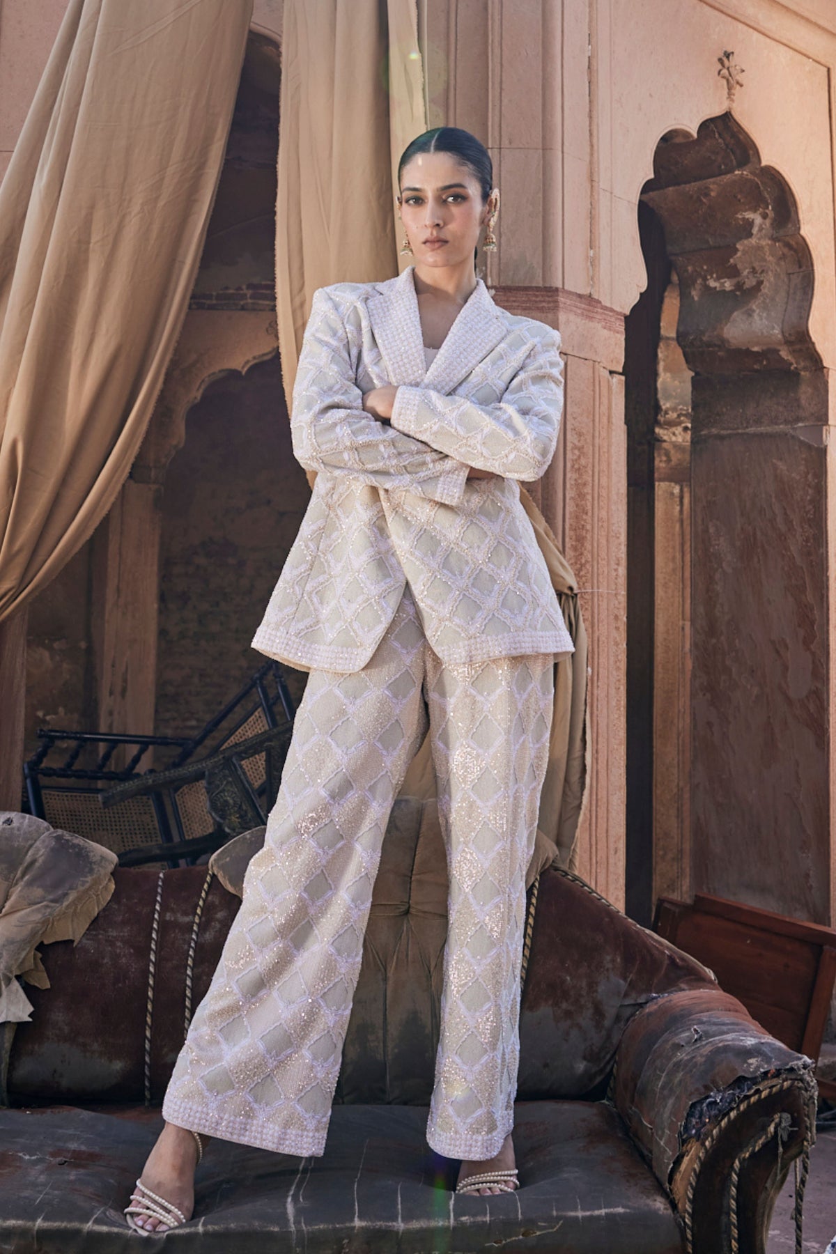 Kaya Ivory Blazer Set