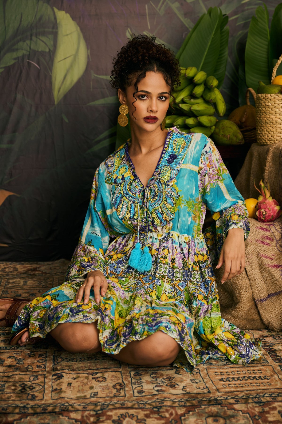 Boho Tassel Embroidered Dress