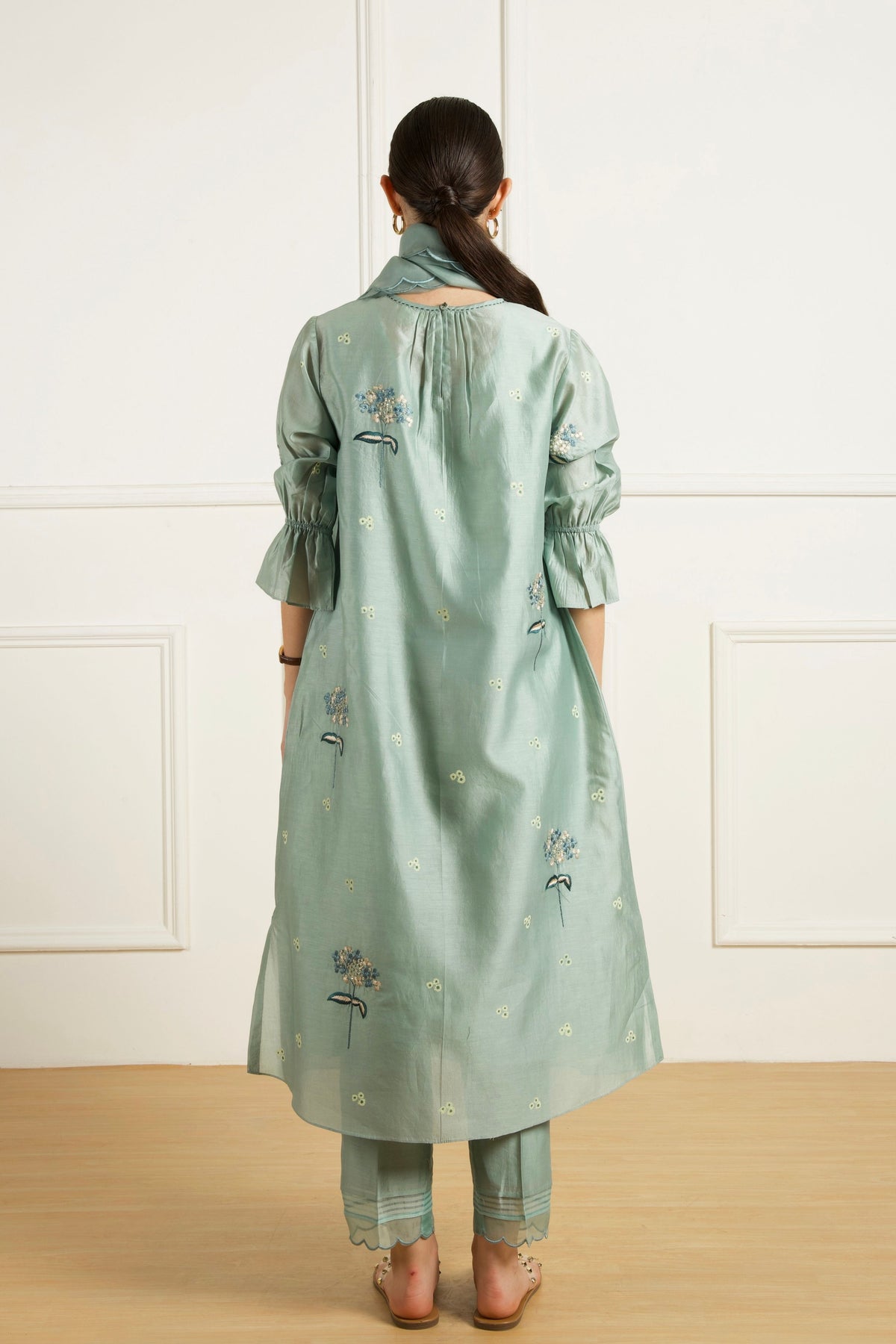 Mint Embroidered Kurta Set