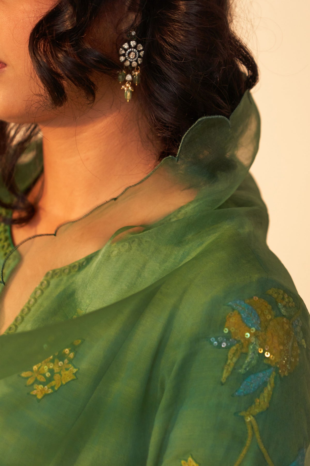 Jhumka Sitara Phool Kurta Set