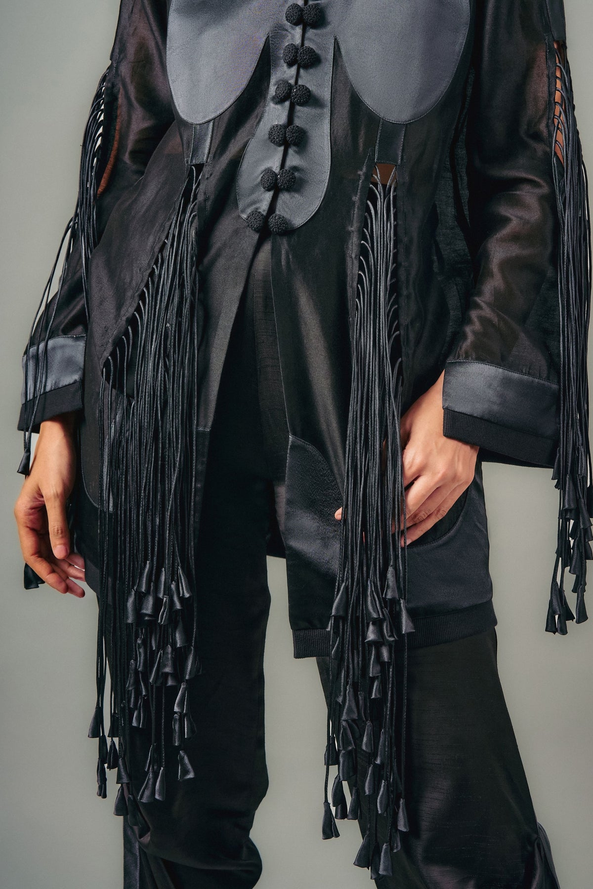 Cut-Out Tassels Jacket Set