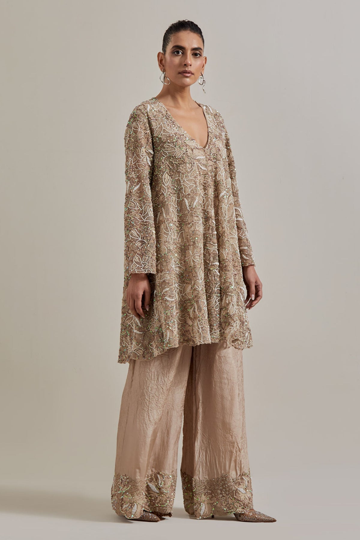 Champagne Glimmer Sharara Set