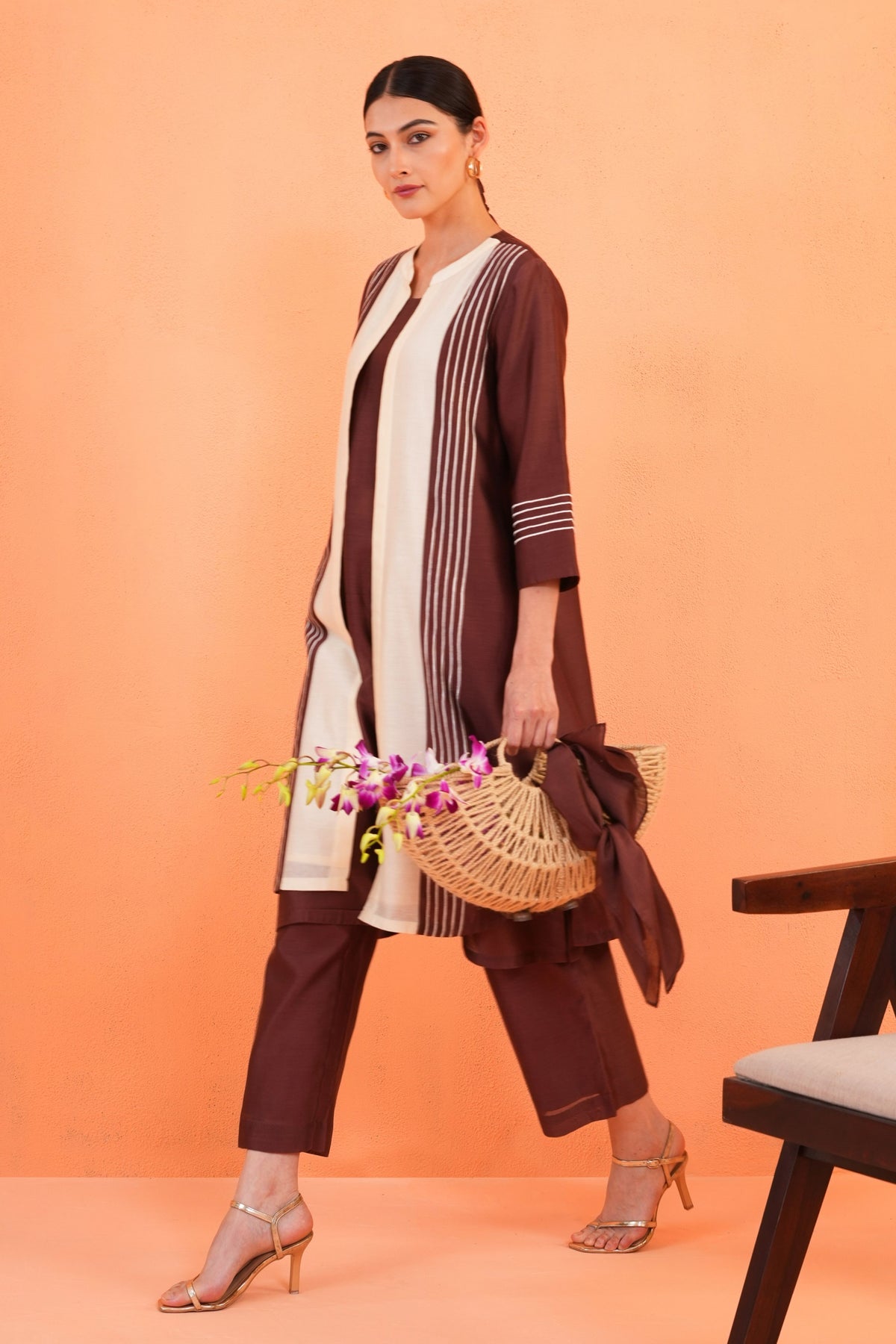 Brown Enigma Jacket Set