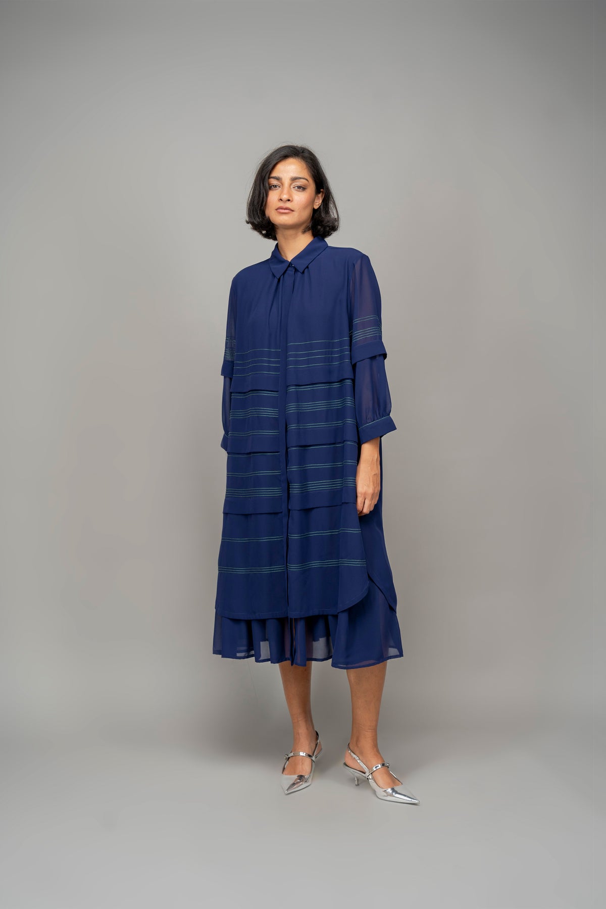 Navy Double Layer Dress