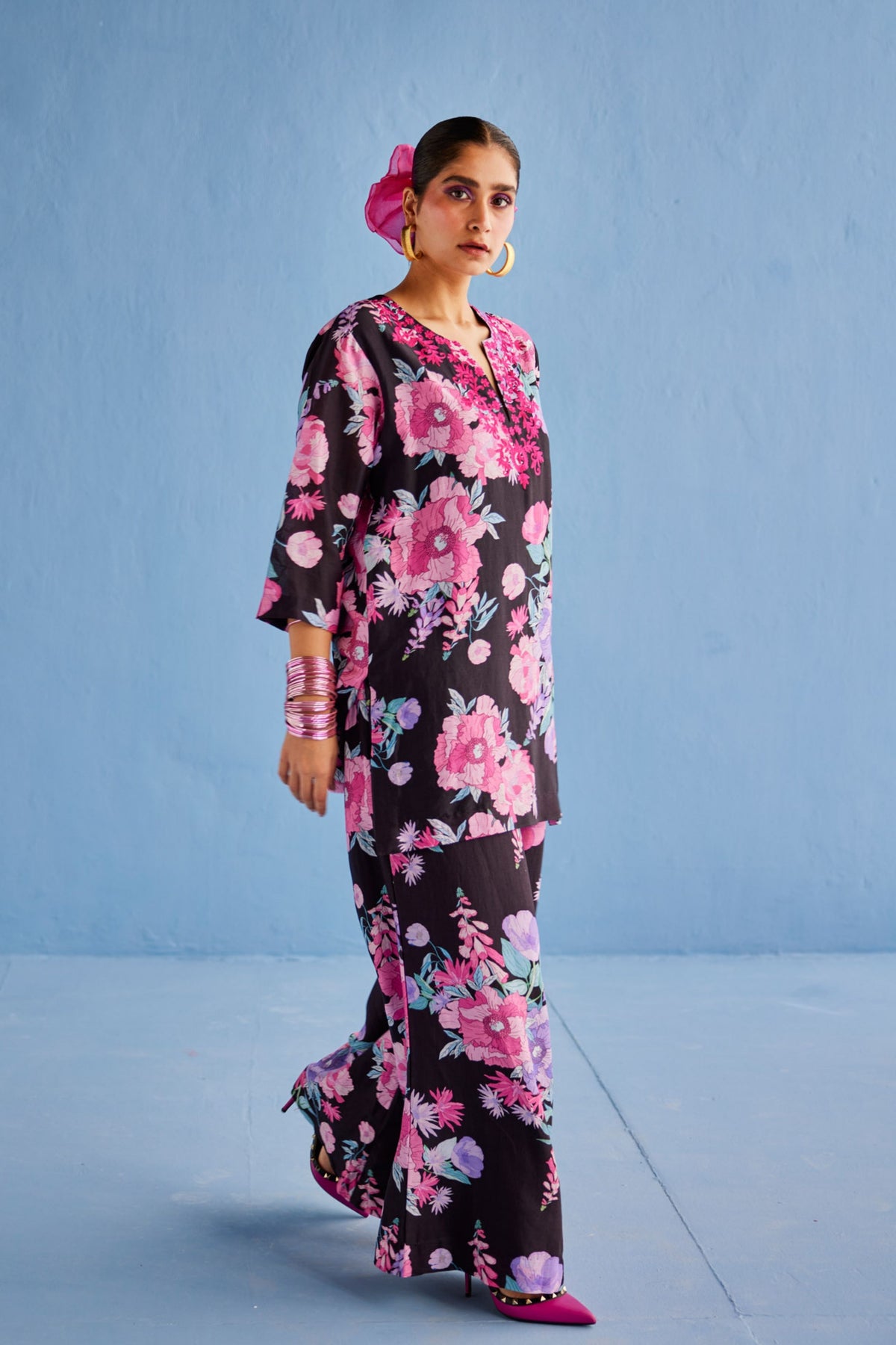 Black Printed Co-ord Set
