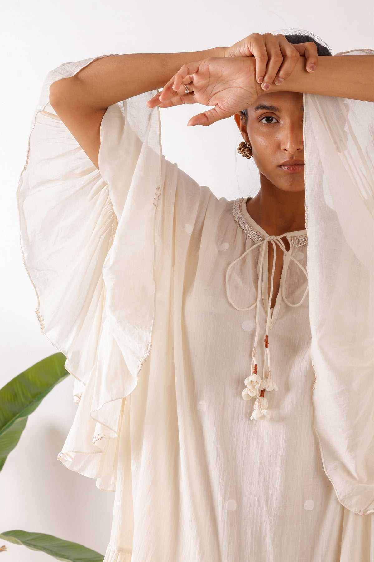 Jamdani Pearl Embroidered Long Dress