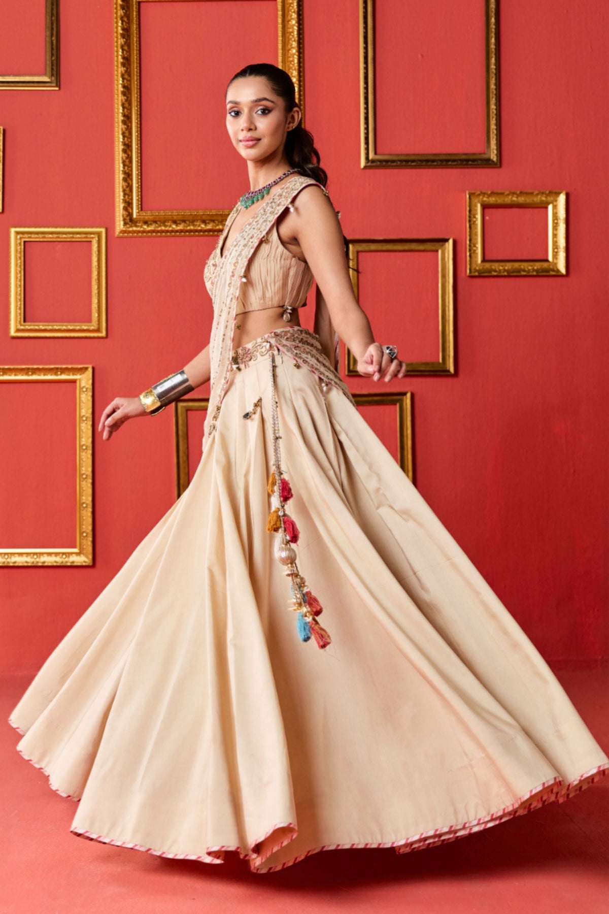 Gayatri Tussar Lehenga Set