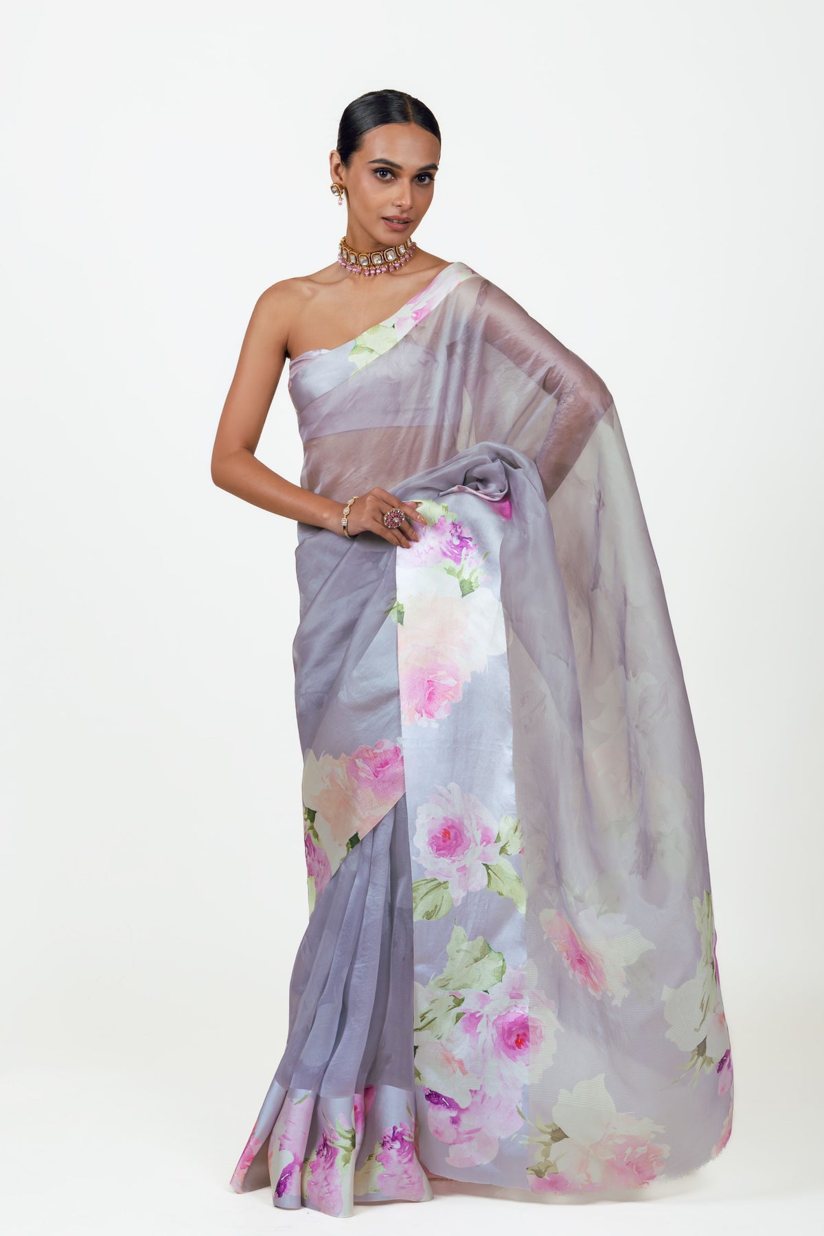 Alea Lavender Organza Saree