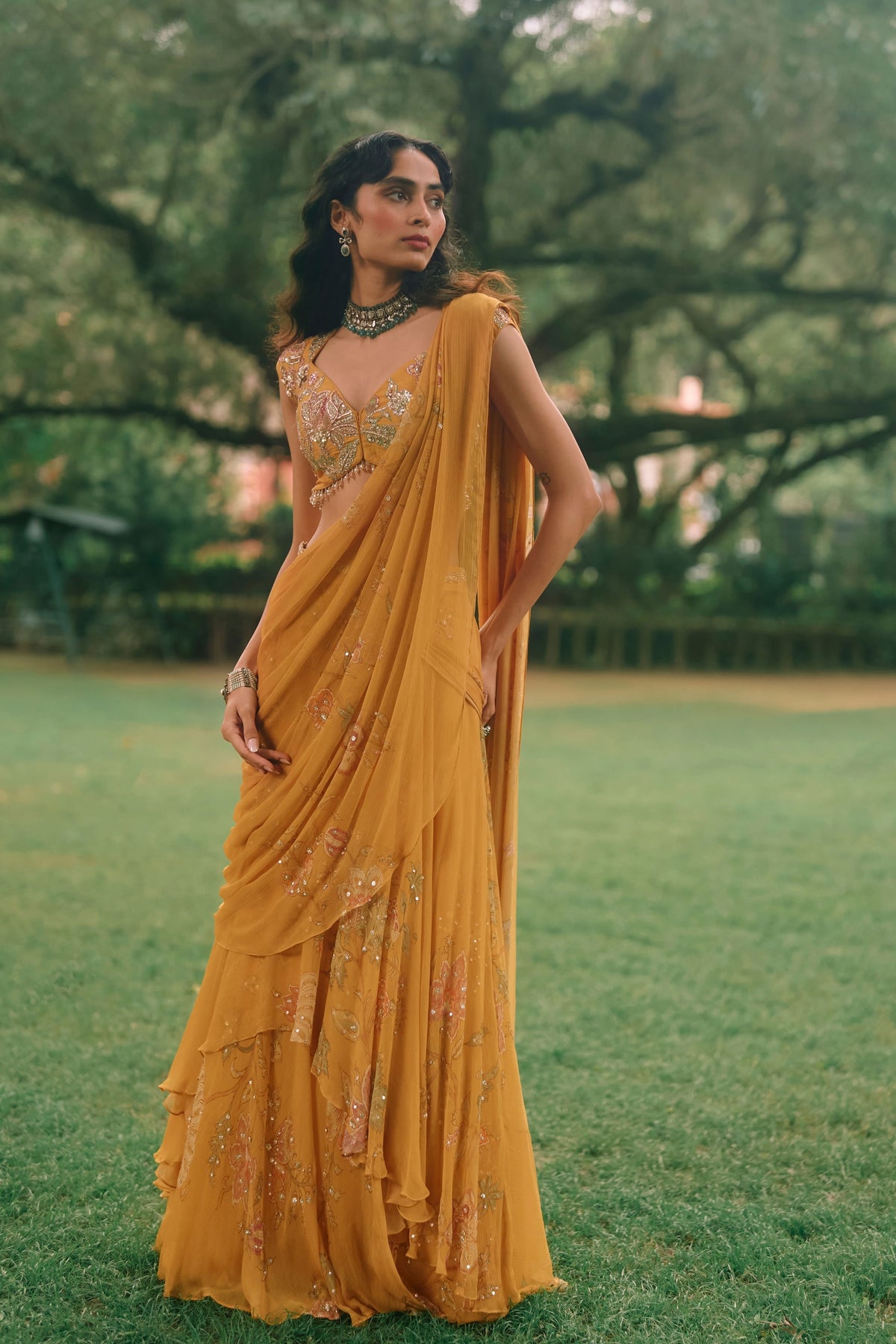 Etta Draped Saree Set