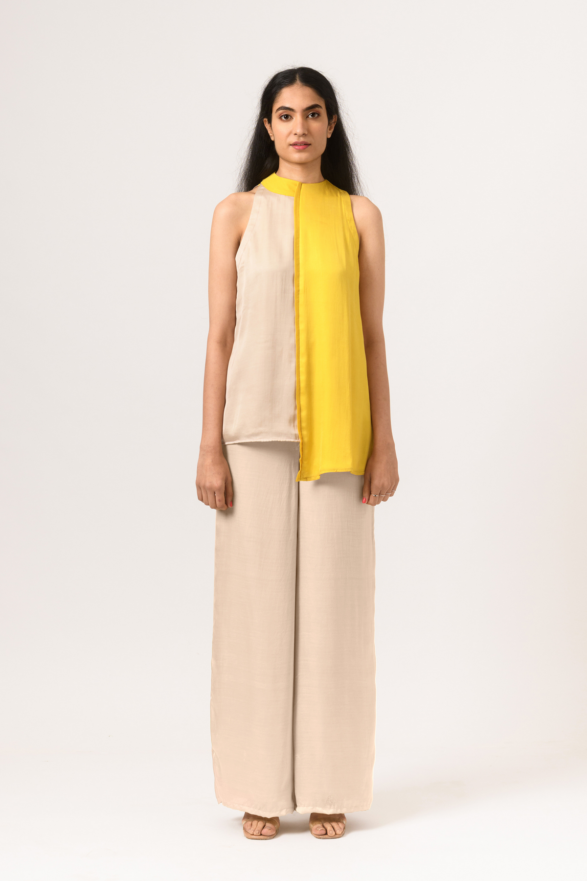 Yellow ecru halter neck co-ord