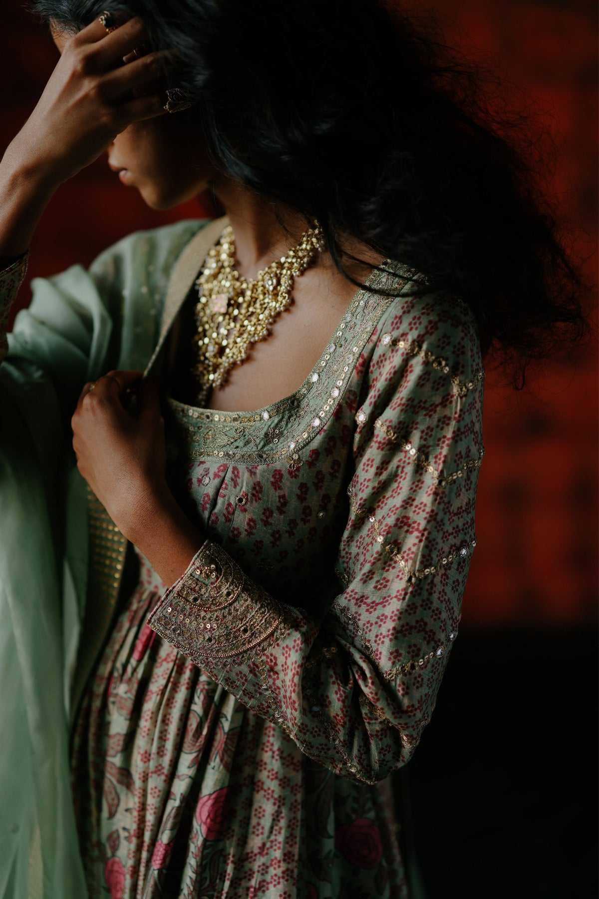 Mint Anarkali Set