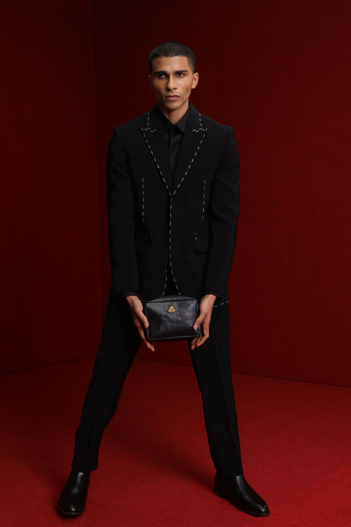 Black Peak Collar Suit