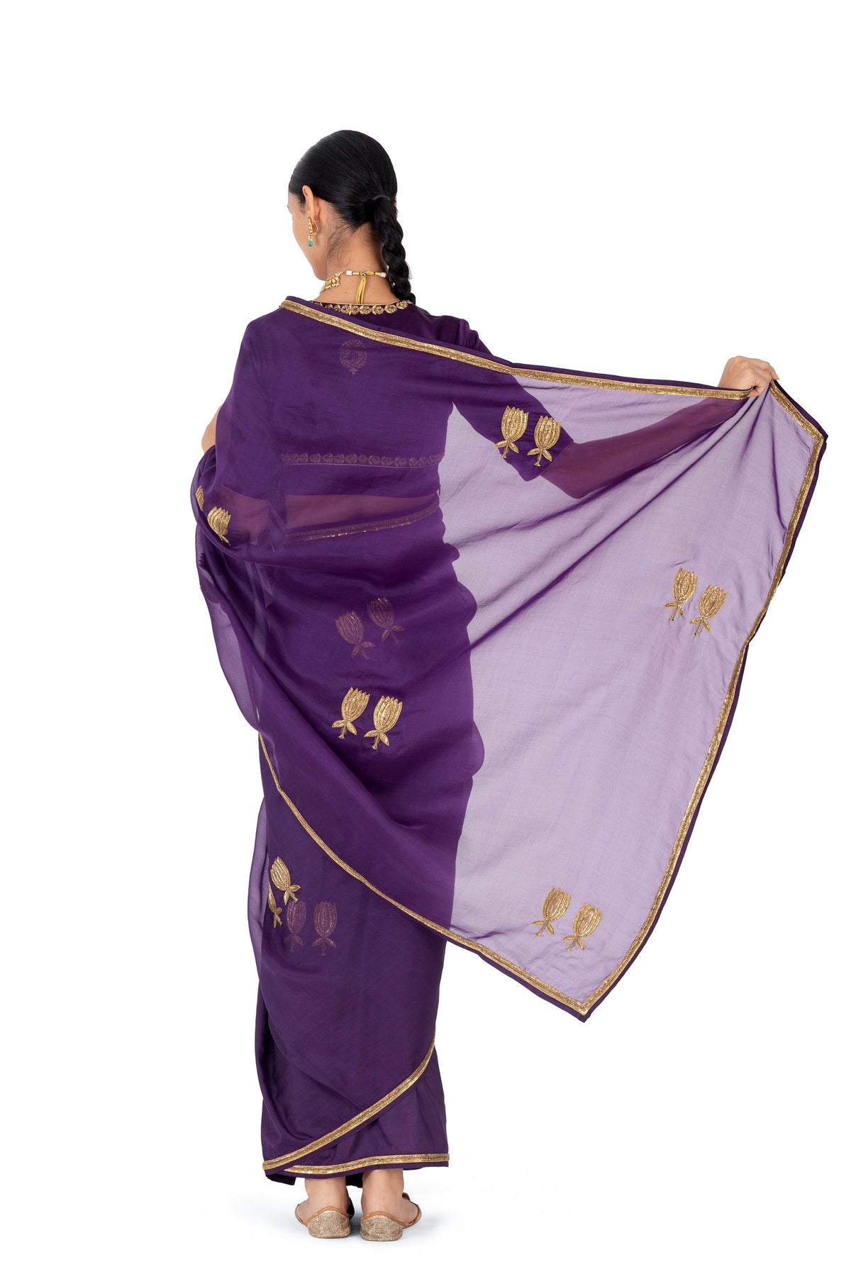 Bondir Purple Saree
