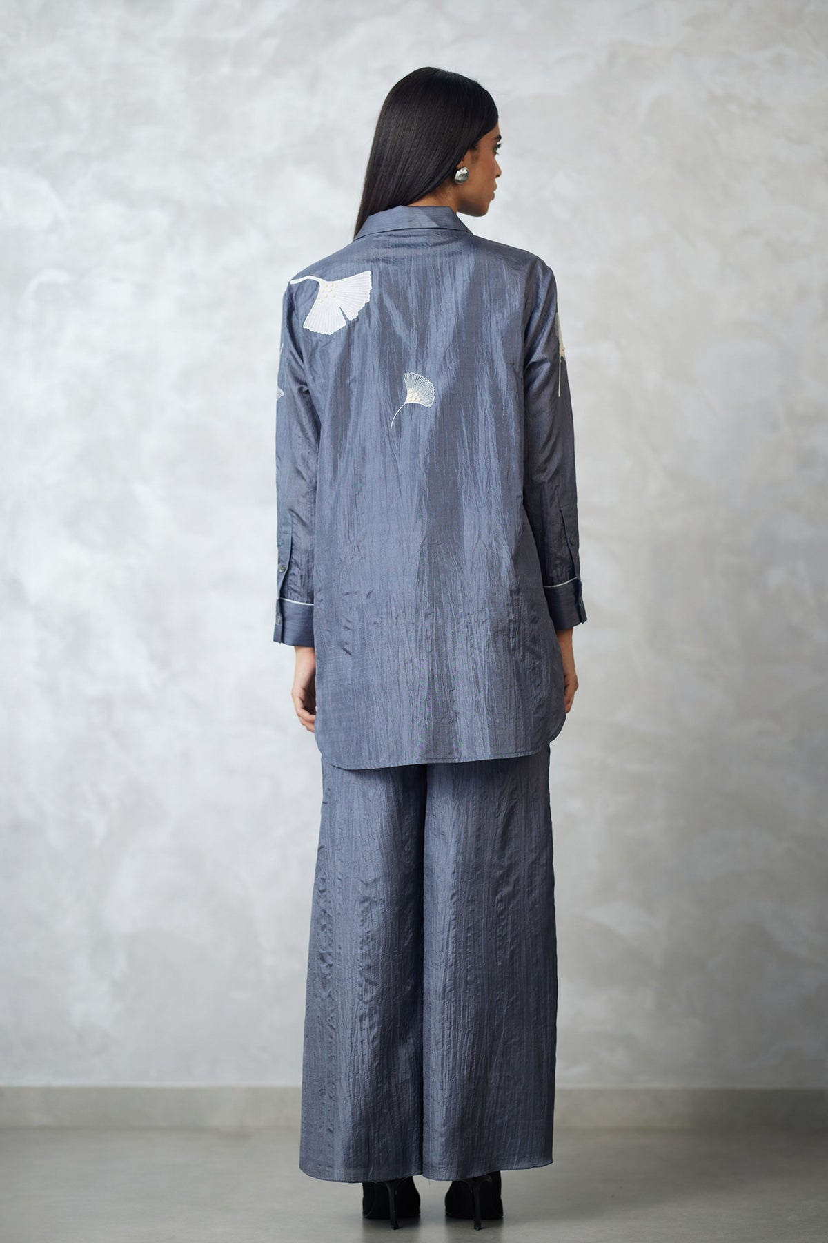 Grey Silk Co-ord Set