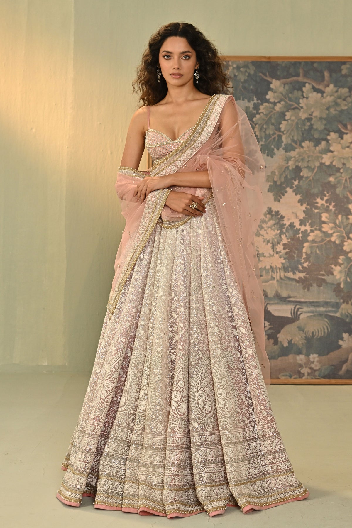 Saira Sleeve Less Lehenga Set