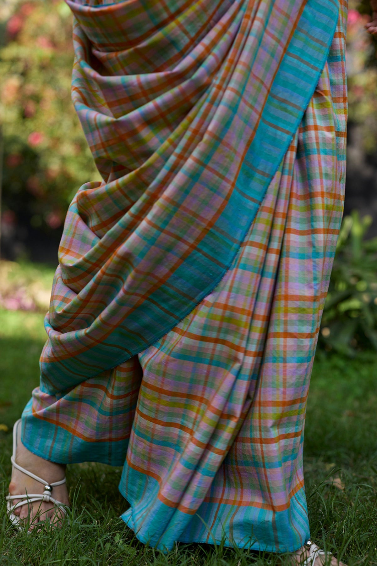 Field-to-shore Checkered Saree