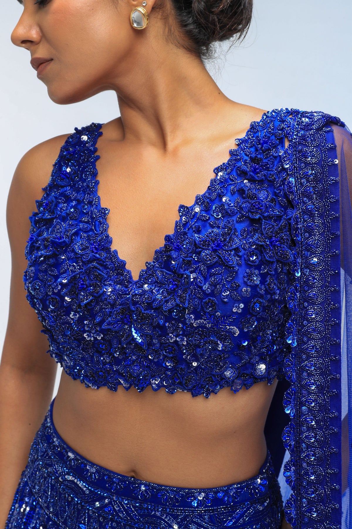 Blue Horizon Crystal Lehenga