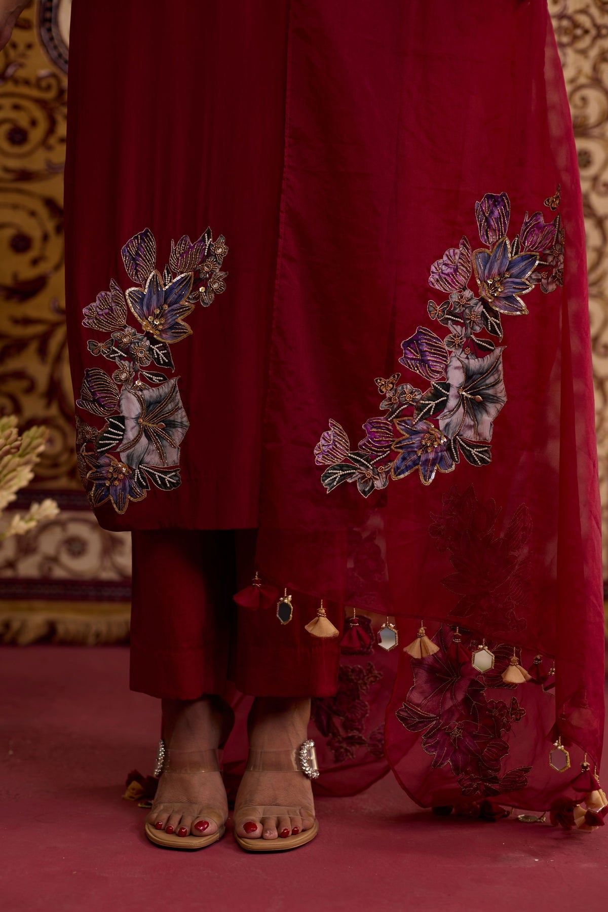 Maroon Kurta Set