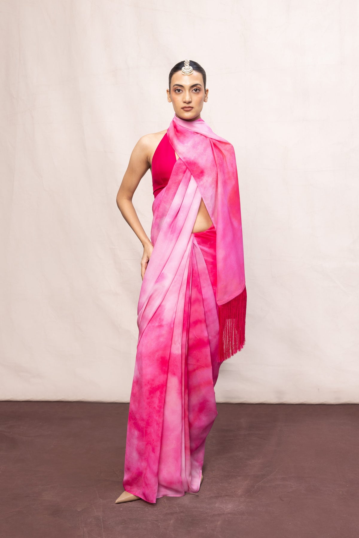 Pink Ombre Saree