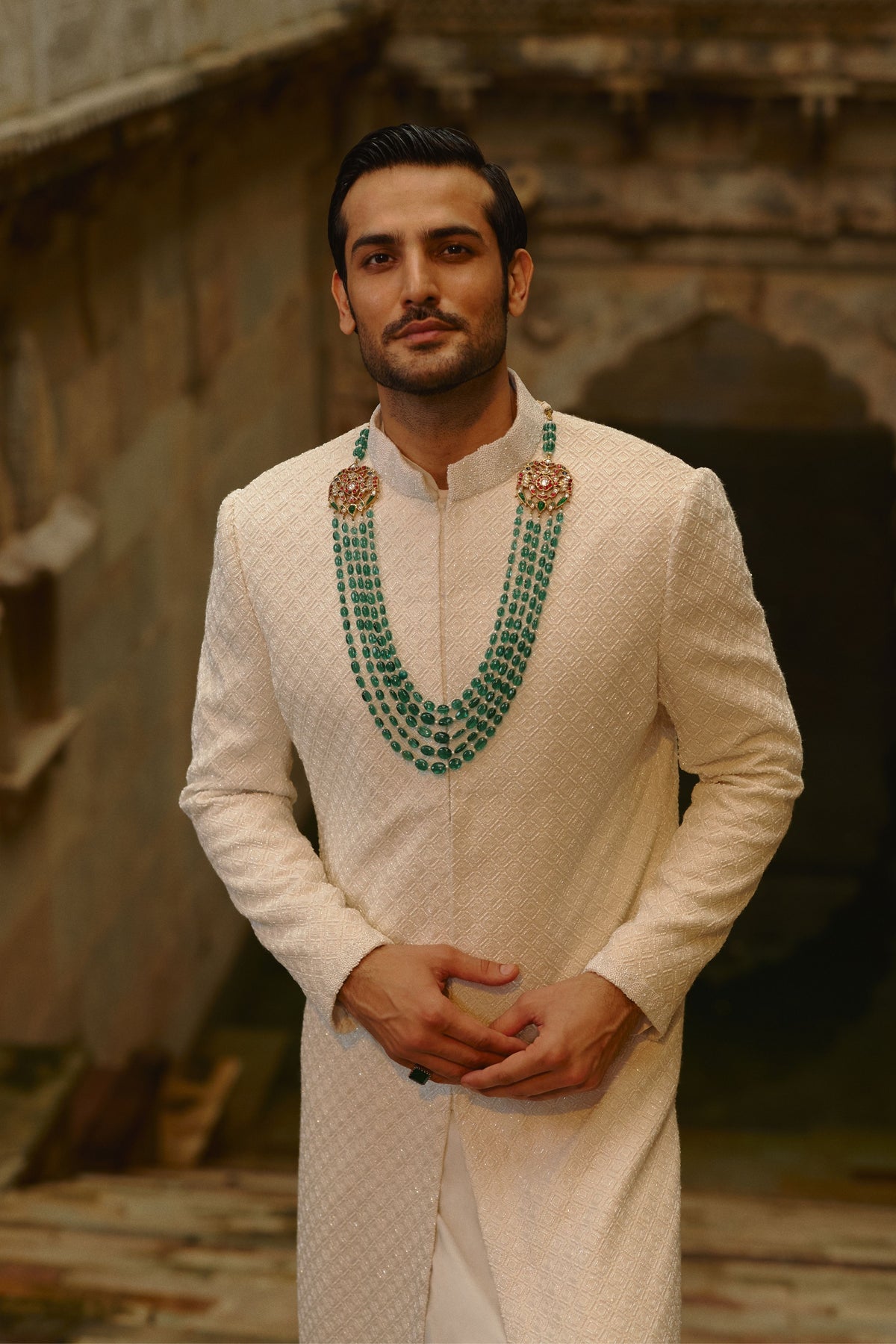 Sherwani in Cotton Silk