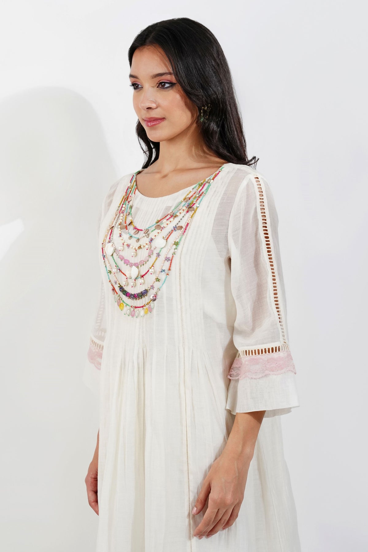 Fliry Pleats Shabby-chic Tunic Set