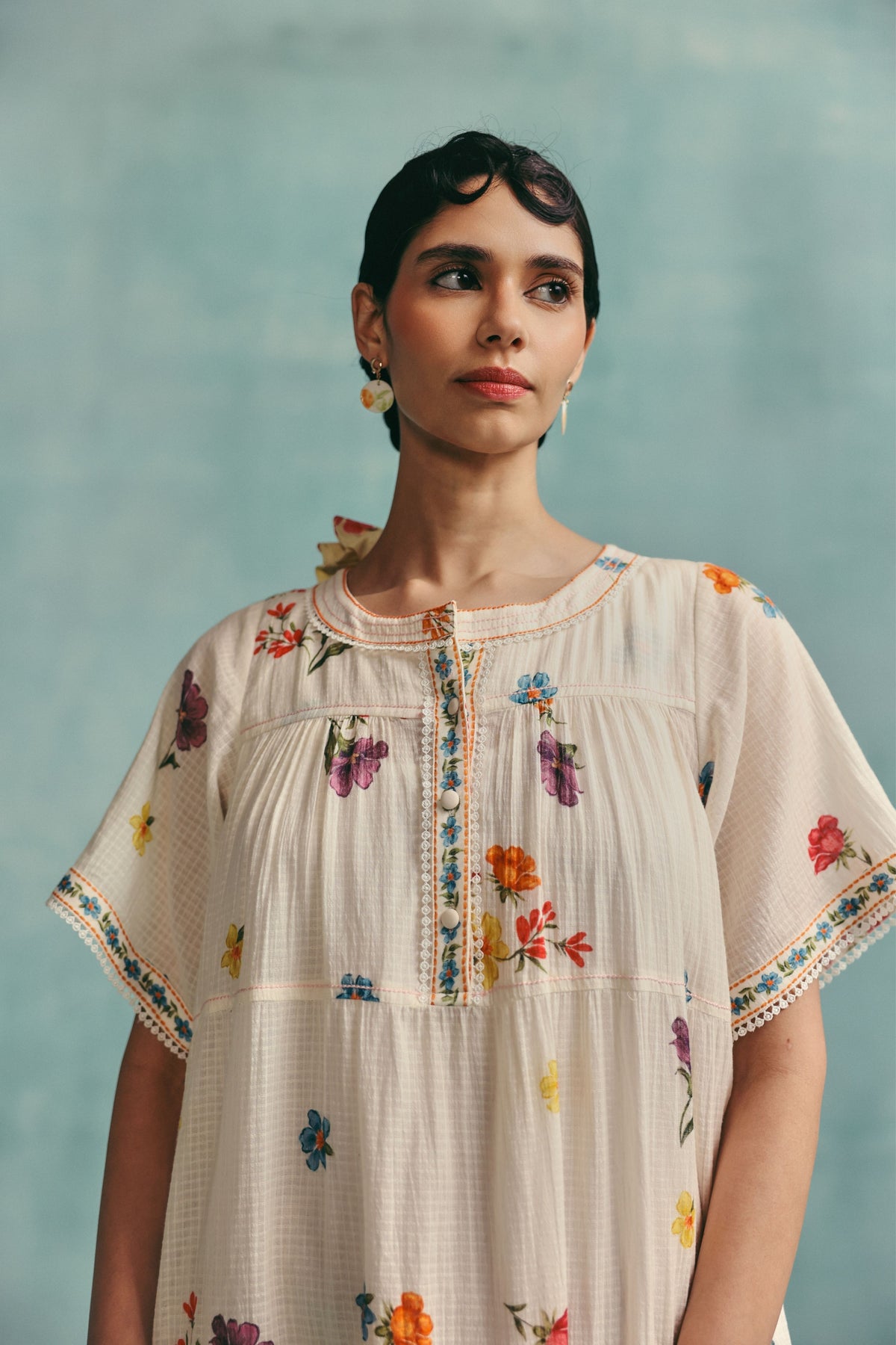 Daisy Ecru Tiered Dress