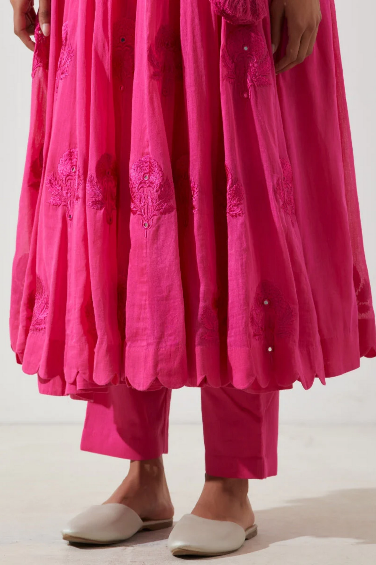 Basanti gulab kali kurta set