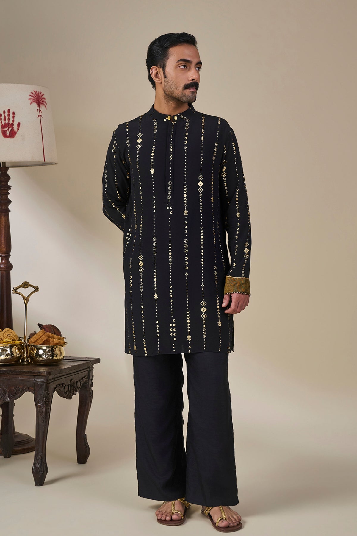 Black Celestial Moonfall Kurta