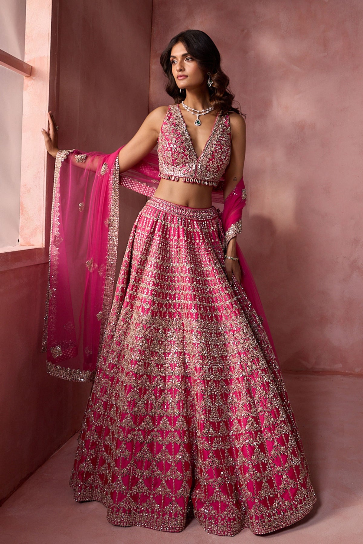 Fuchsia Pink Lehenga Set