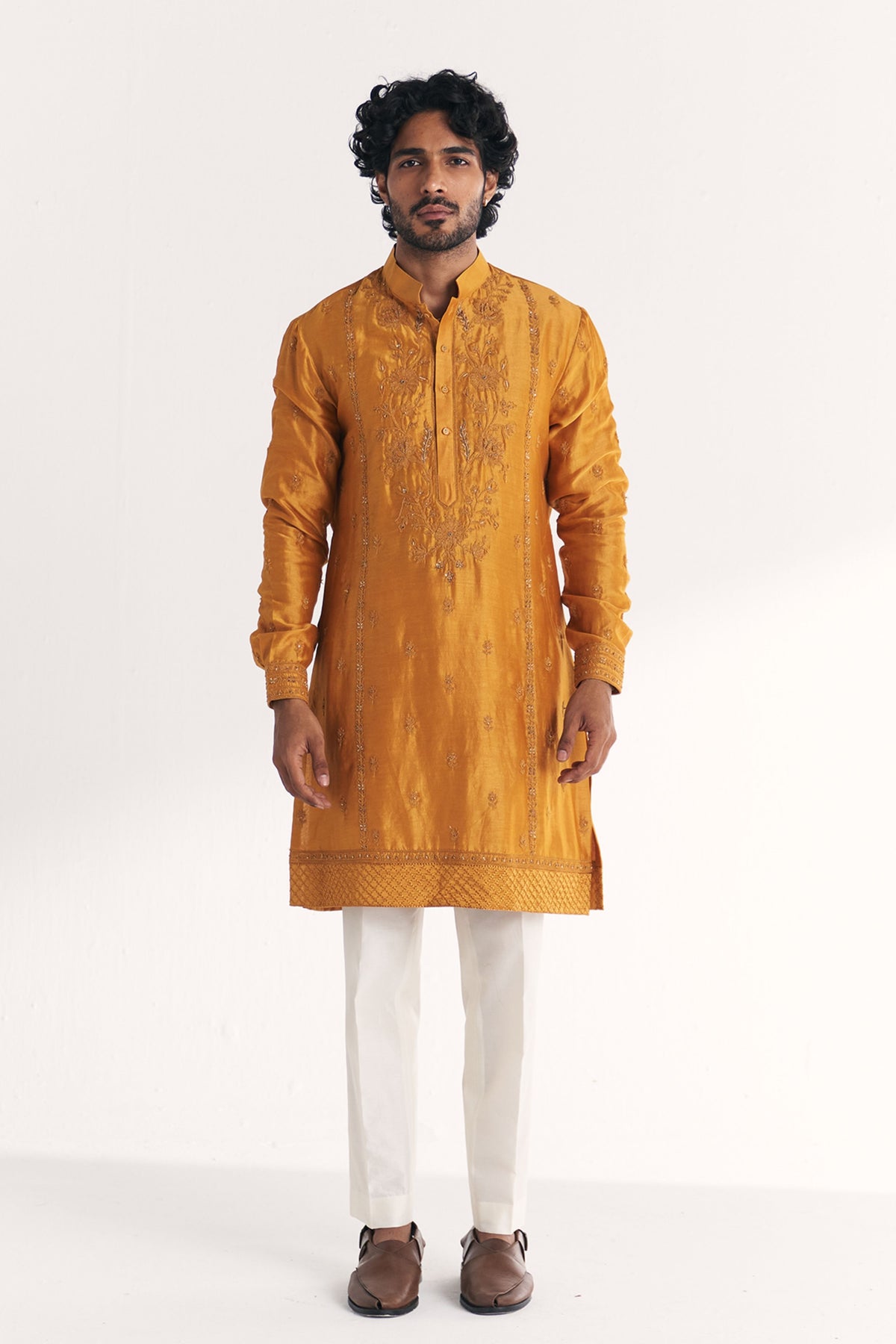 Qamar Mustard Kurta Set