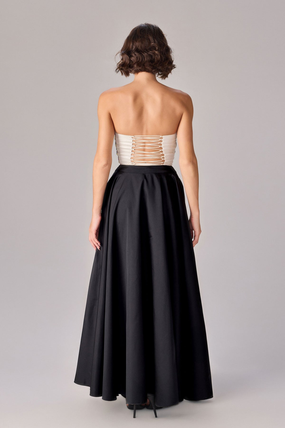 Flared and Pleated Maxi Skirt