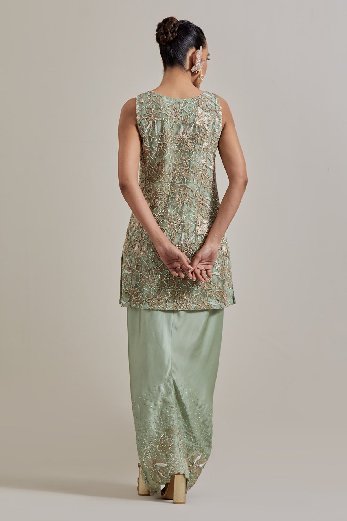 Green Skirt Set