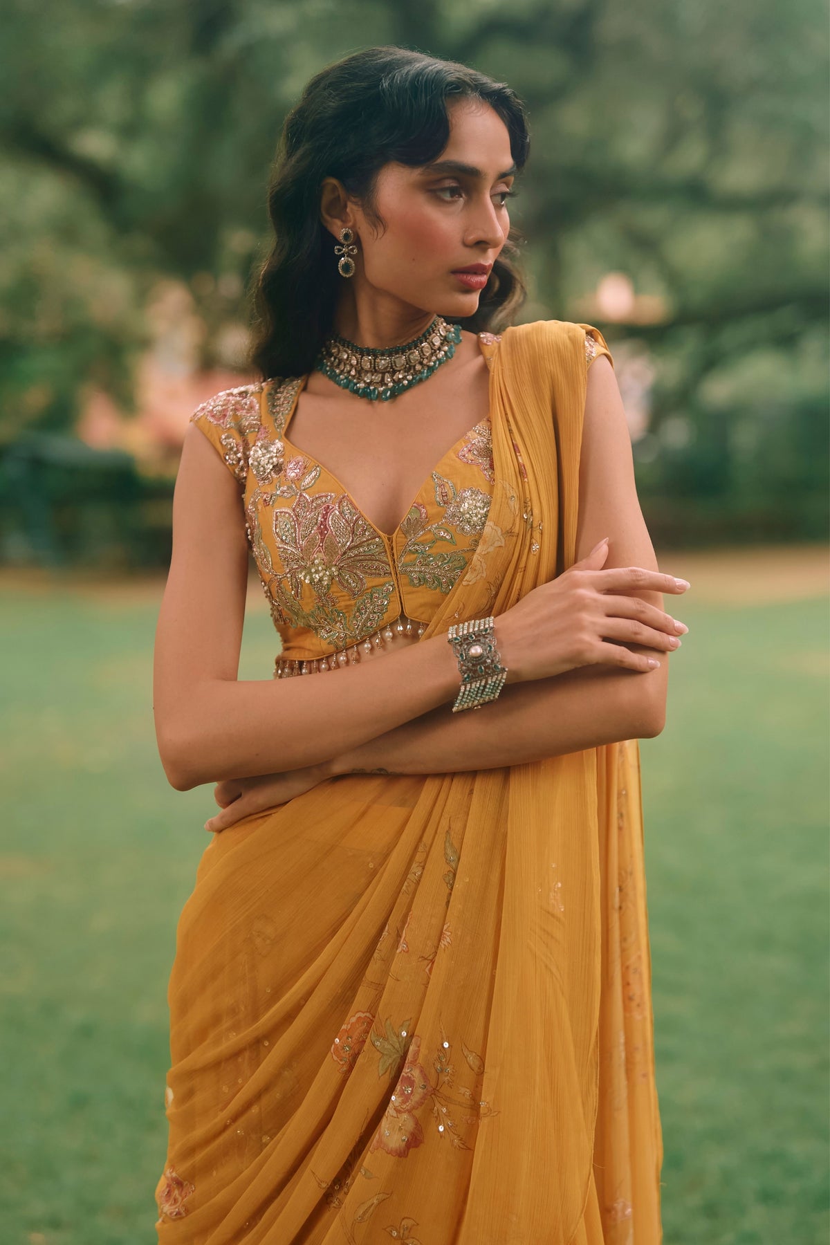 Etta Draped Saree Set