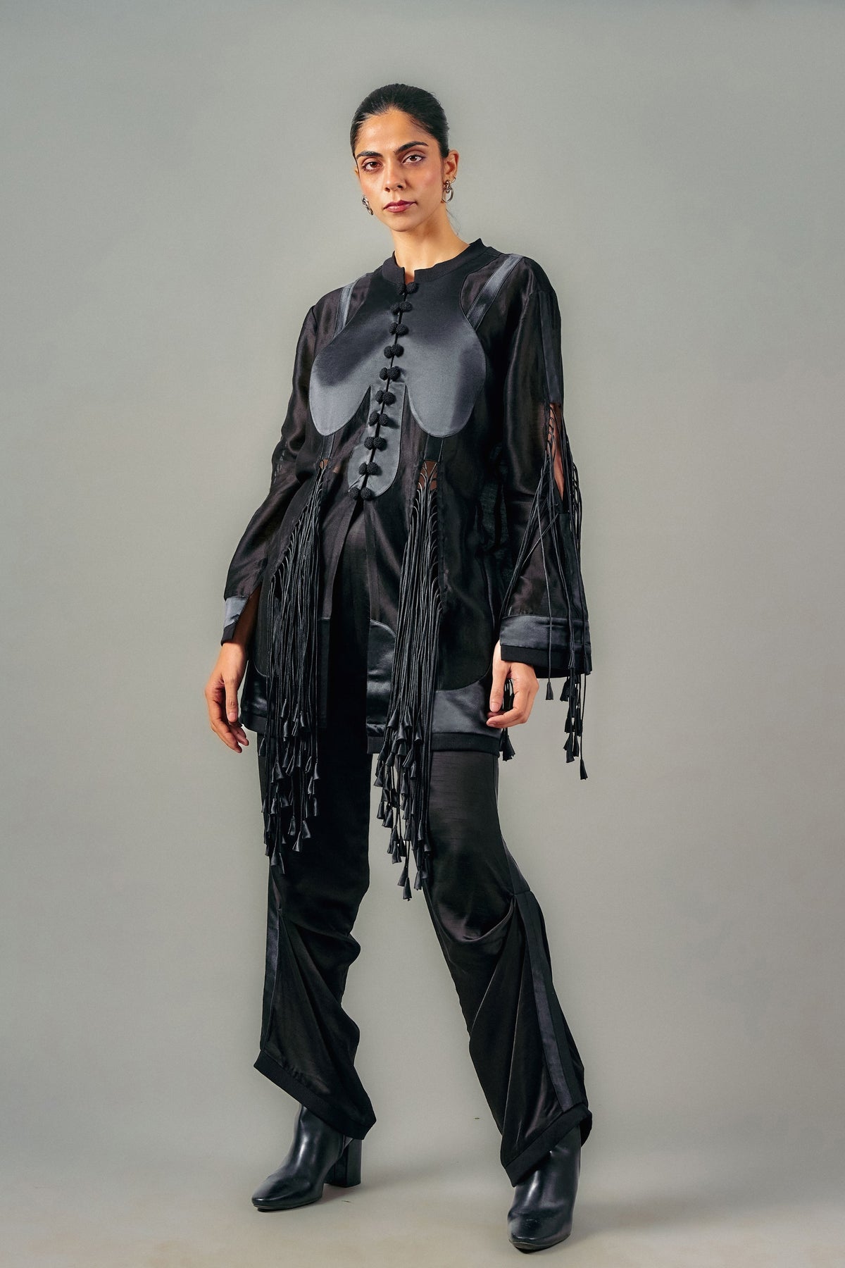 Cut-Out Tassels Jacket Set