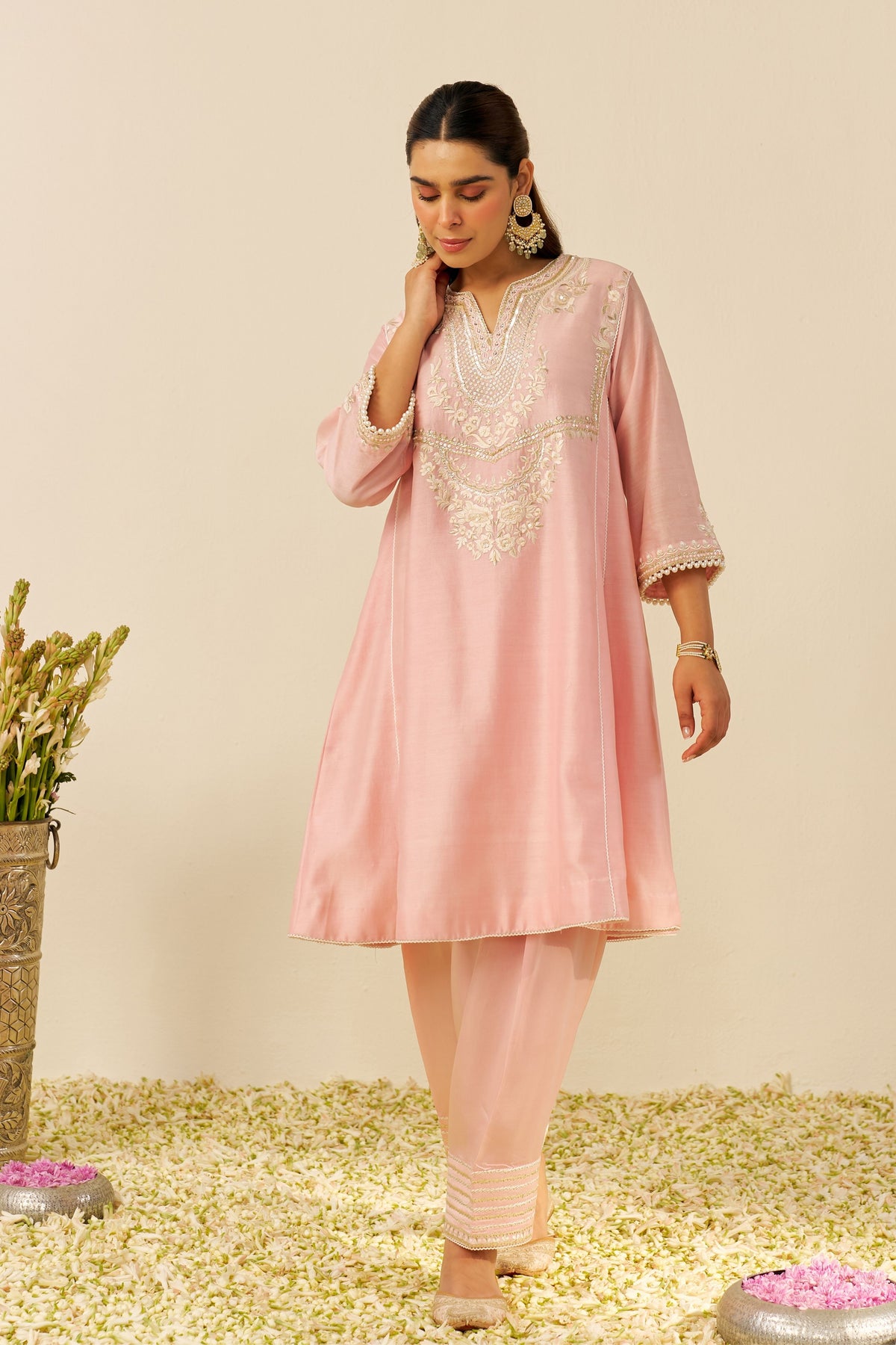 Aiza Blush Pink Kurta Set