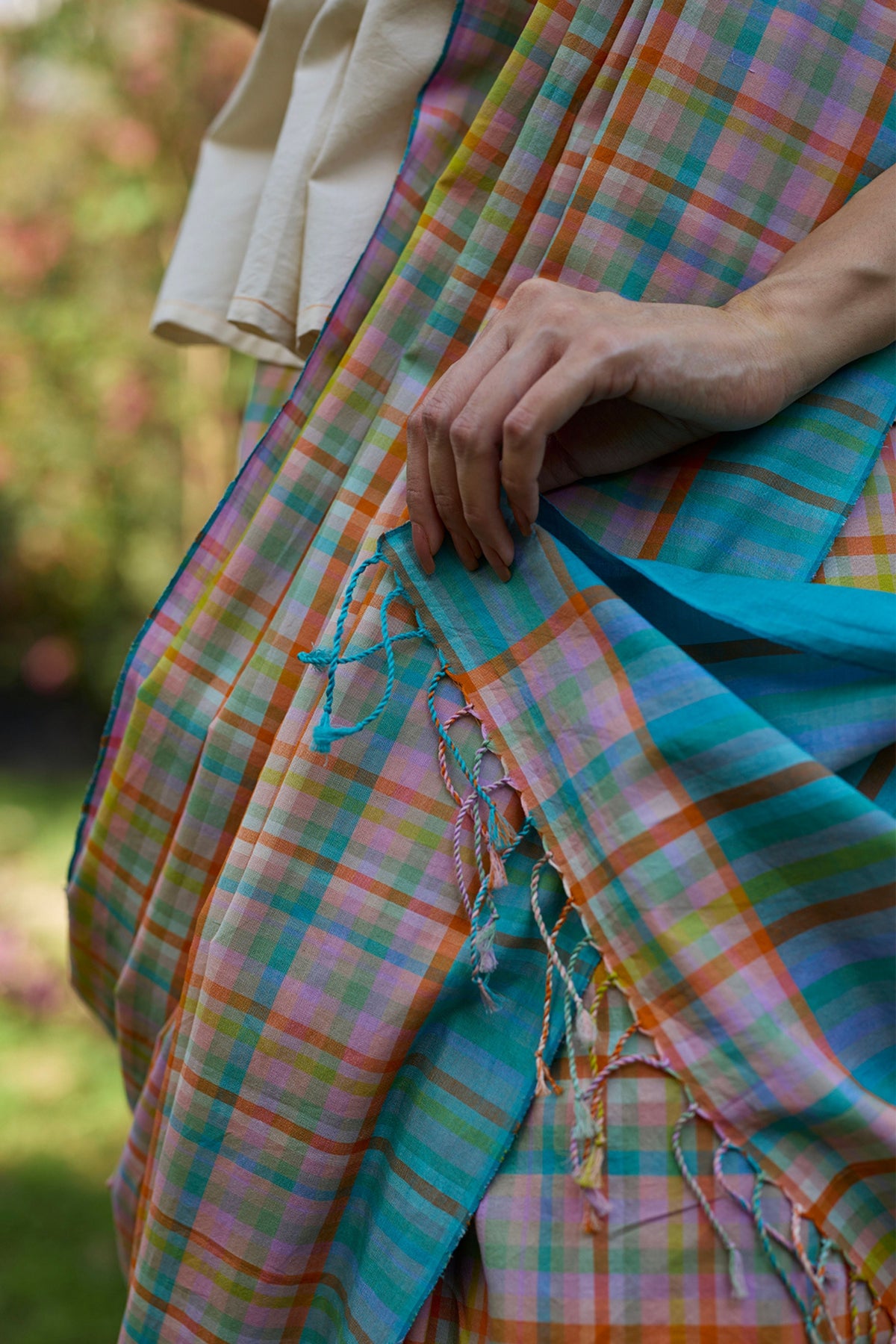 Field-to-shore Checkered Saree