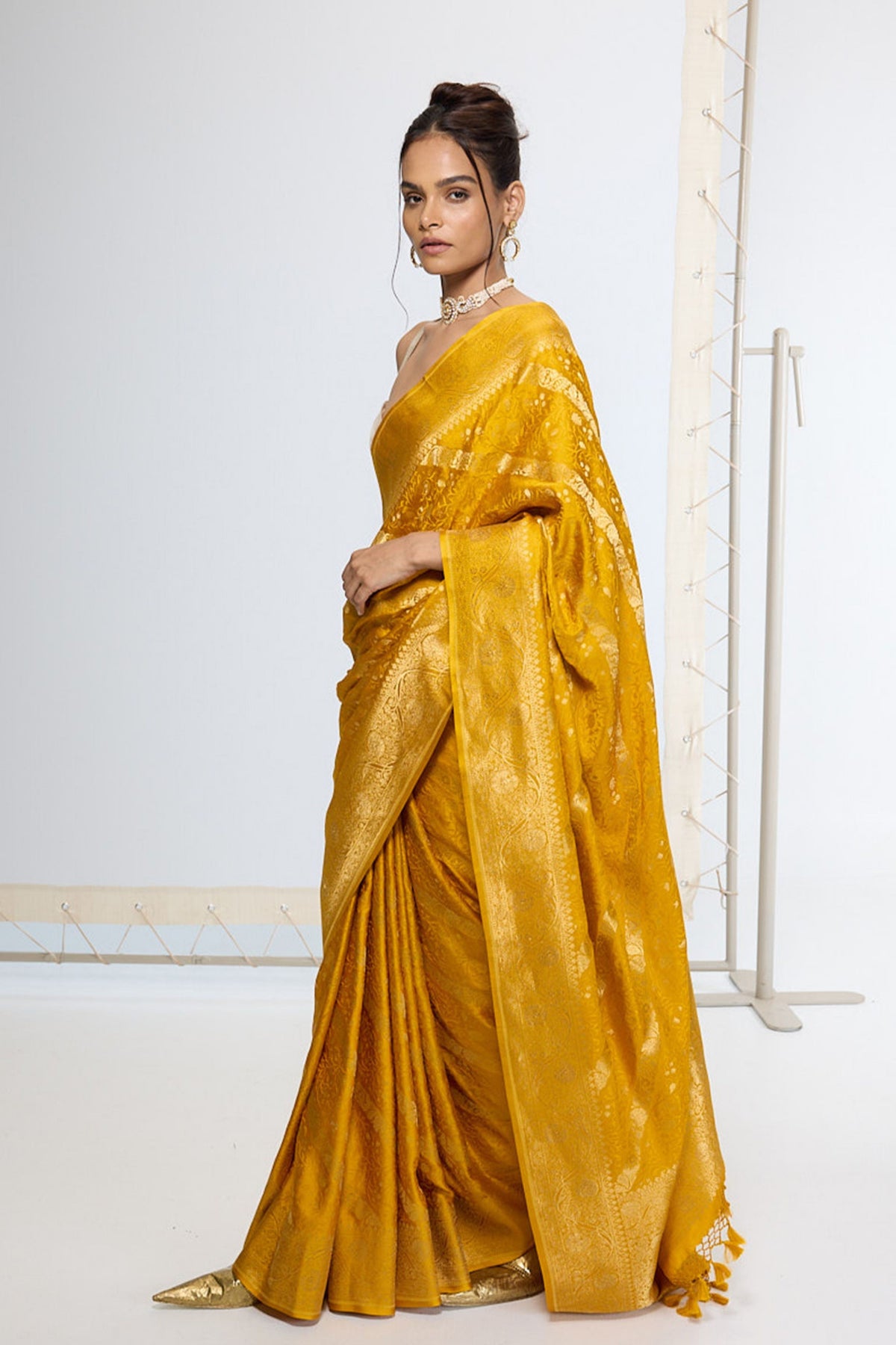 Handwoven Saffron Yellow Saree