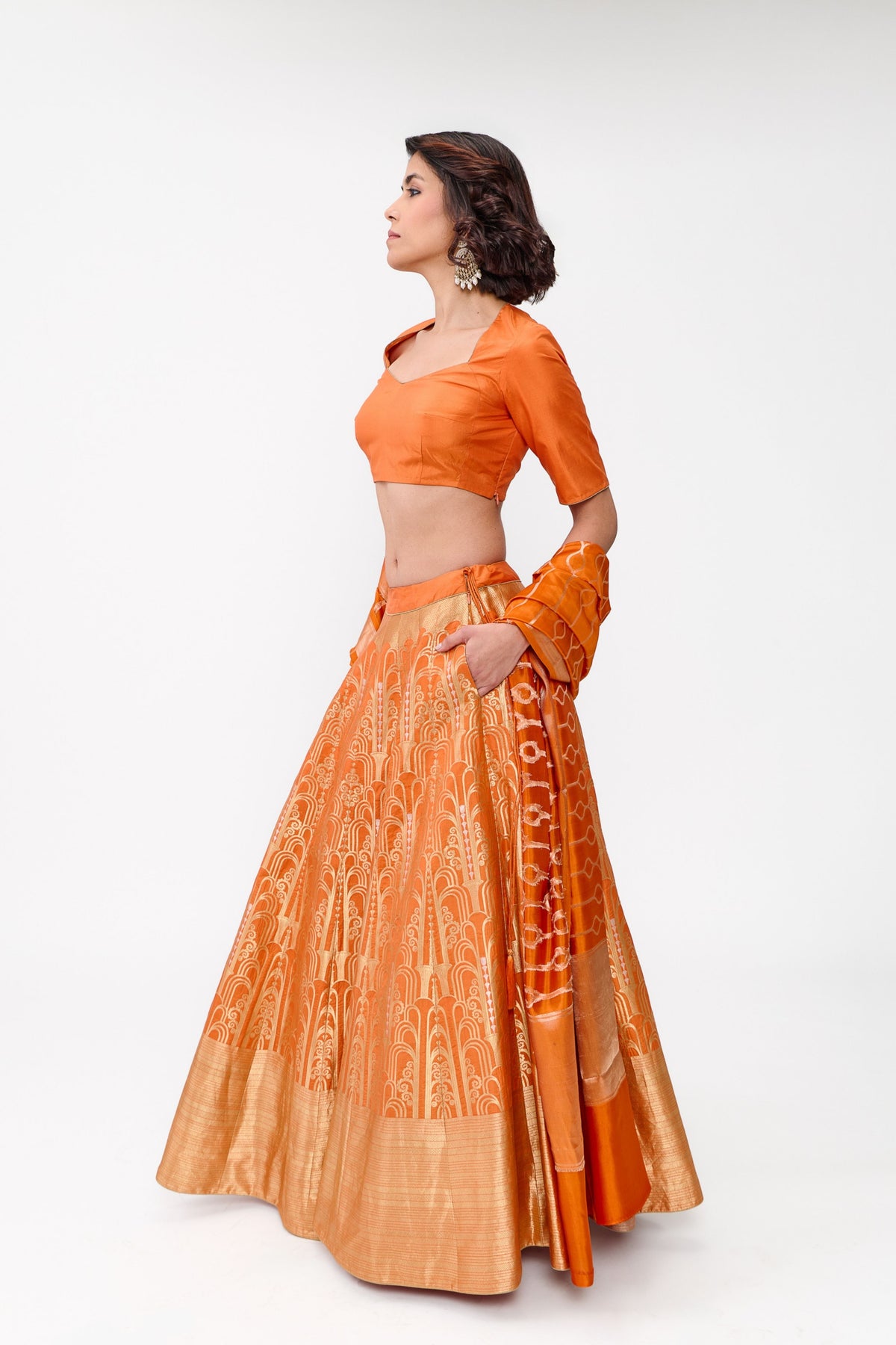 Orange Aatishi Lehenga Set