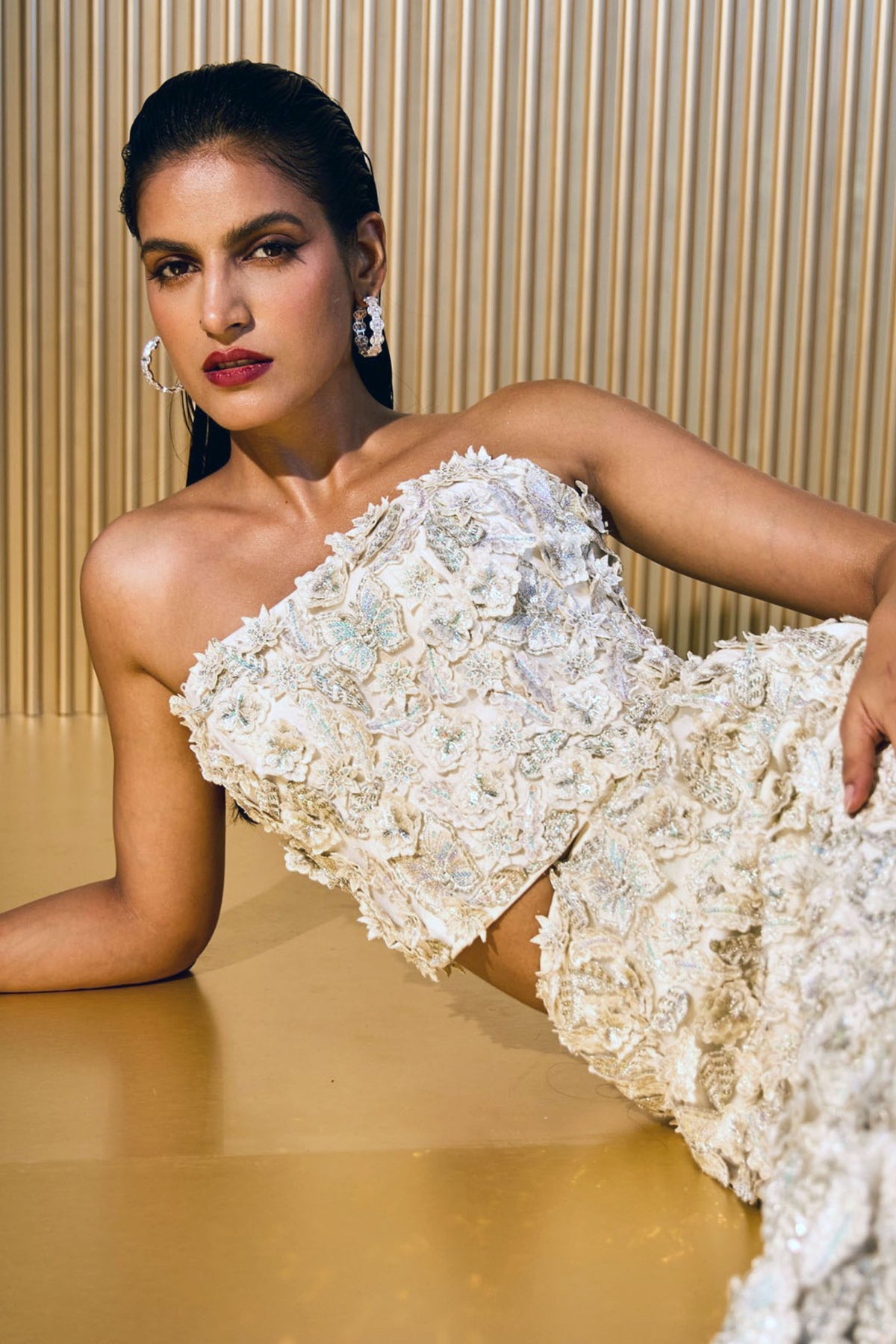 Rosette Fishtail Lehenga and Corset