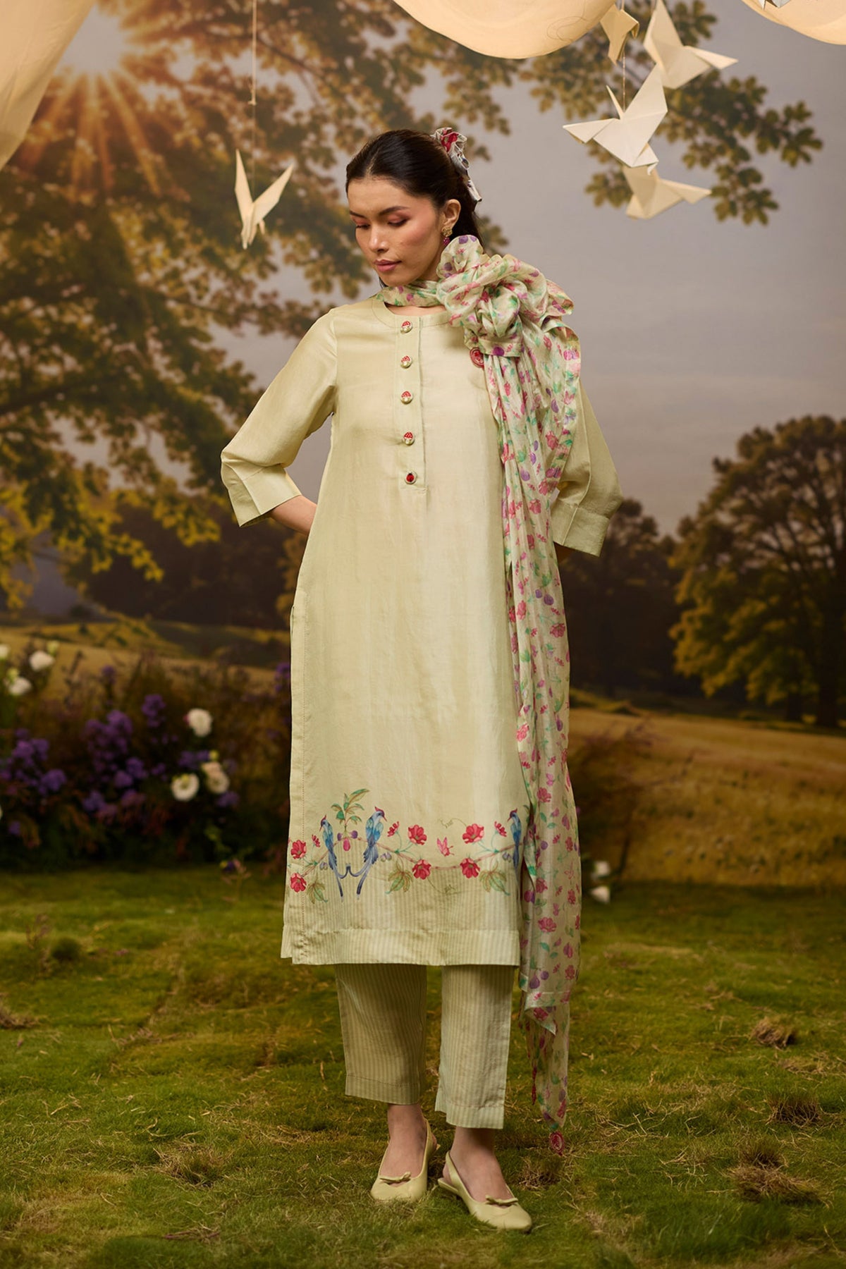 Garden's Edge Yellow Kurta Set