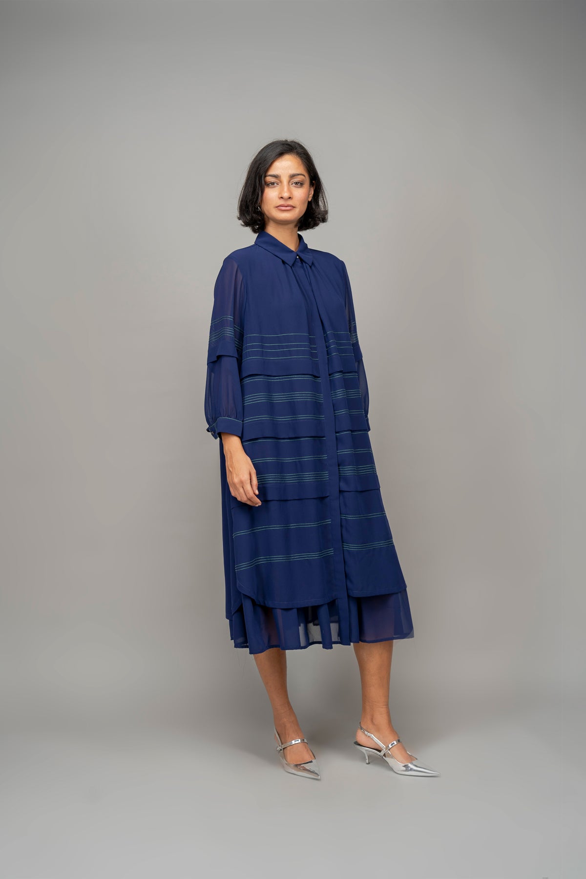Navy Double Layer Dress